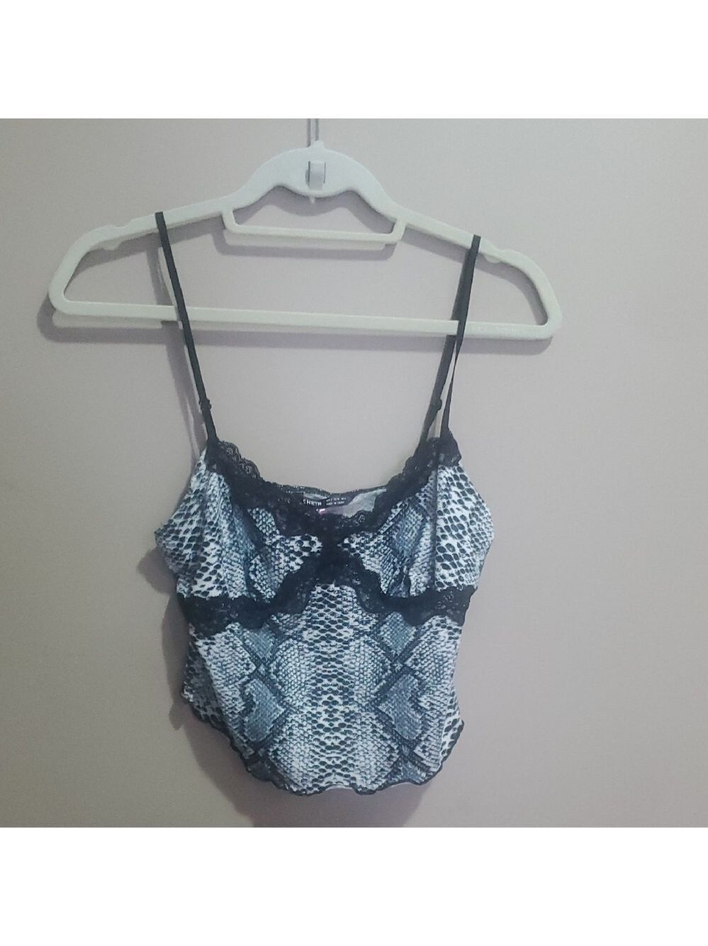 SHEIN Monochrome Snake Print Lace Camisole Size Small